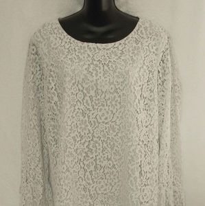 Adrienne Vittadini Lace Shirt Size XL